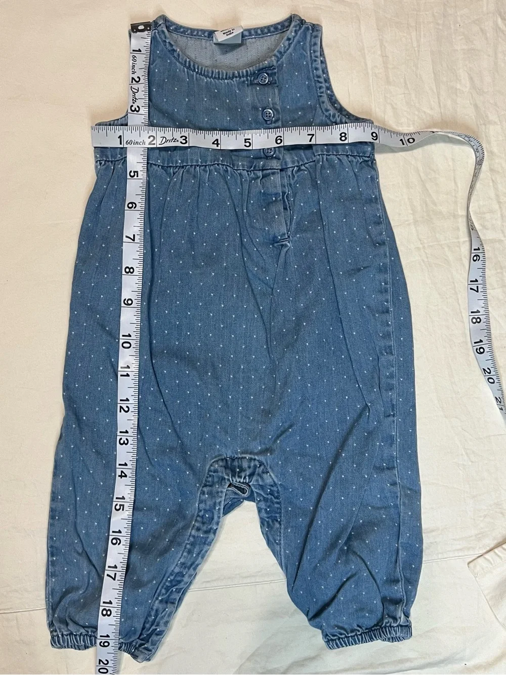 GAP Blue Dot Denim Romper